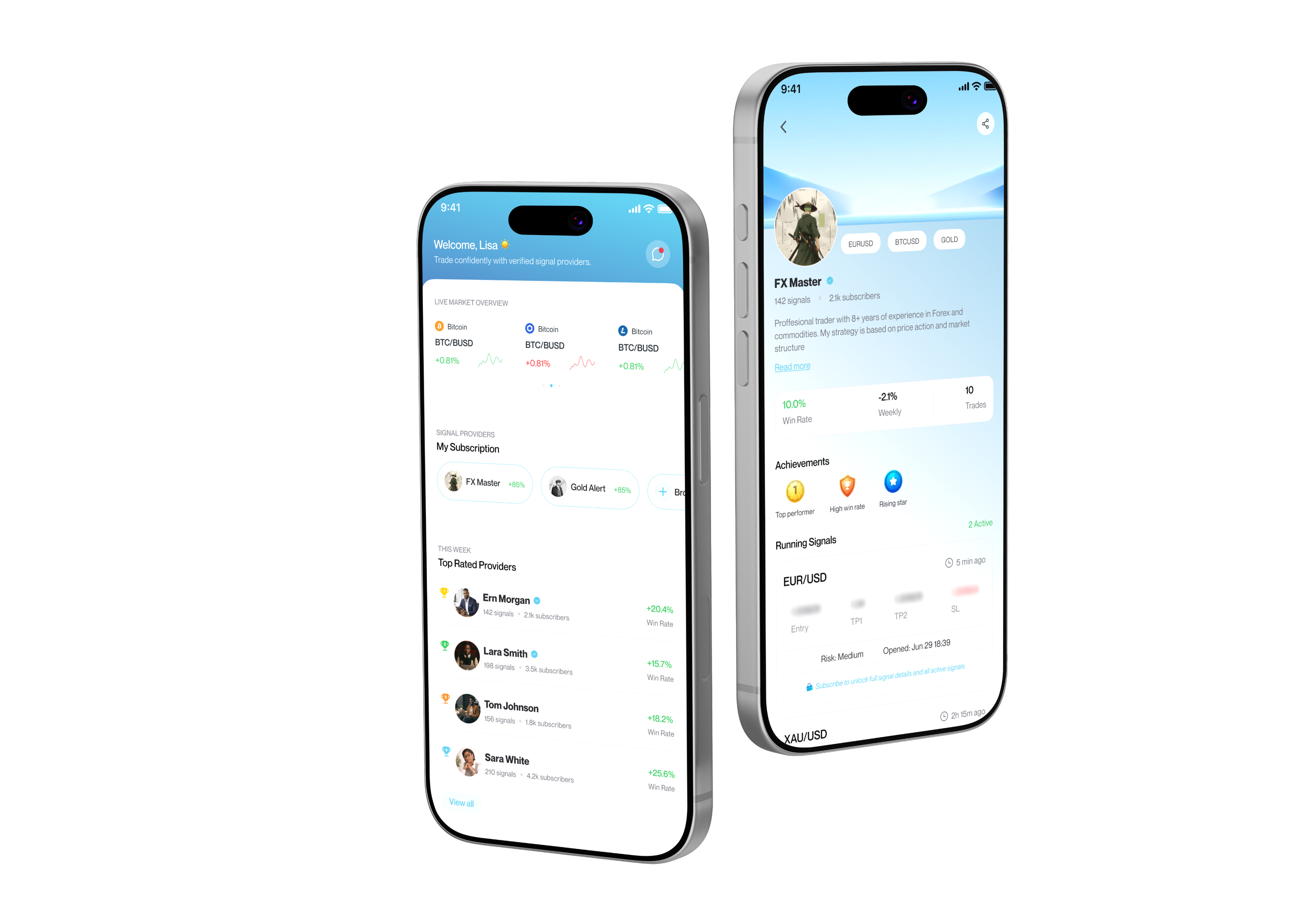 FinXhubra app on two phones